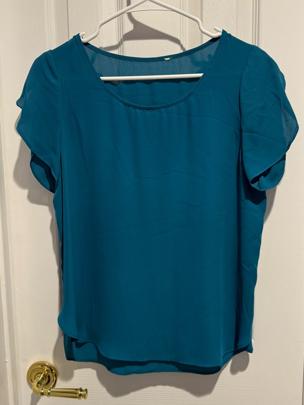 Target Teal Flutter Sleeve Blouse